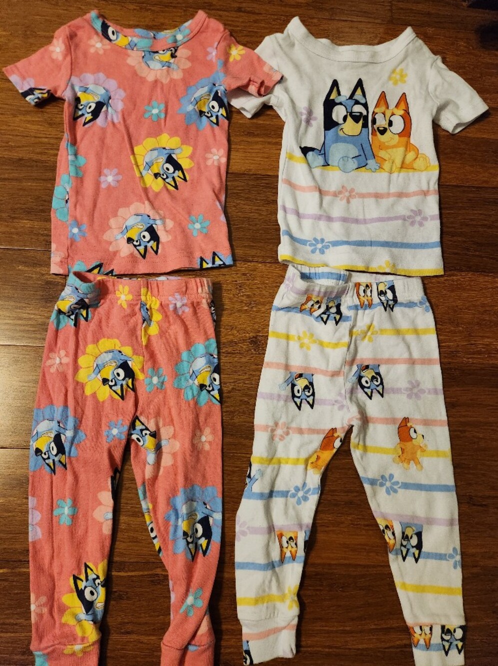 Bluey Set Of 2 Girls Short Sleeve Pajama Sleepwear Pants Kids, 2T